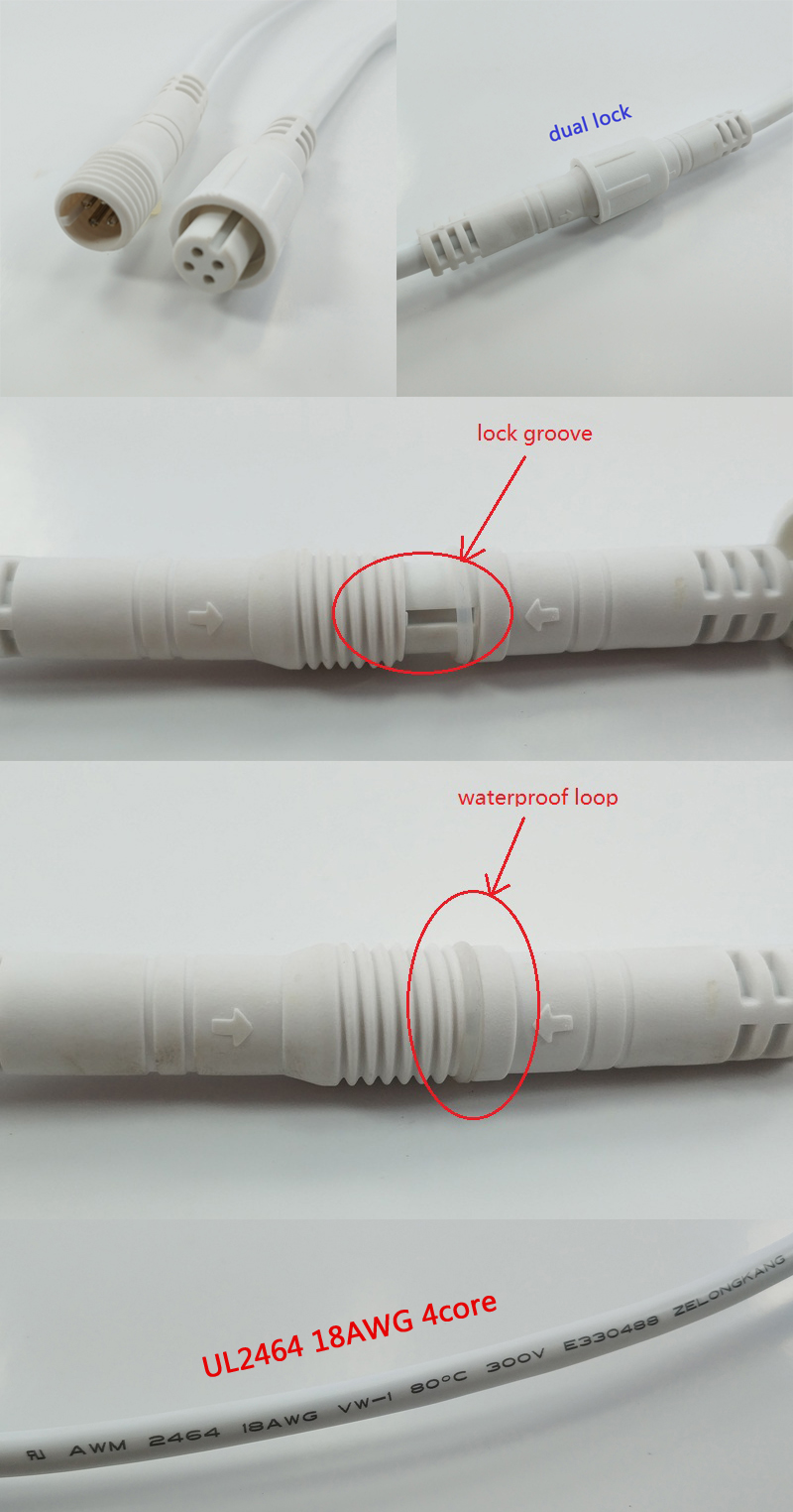 4pin waterproof cable