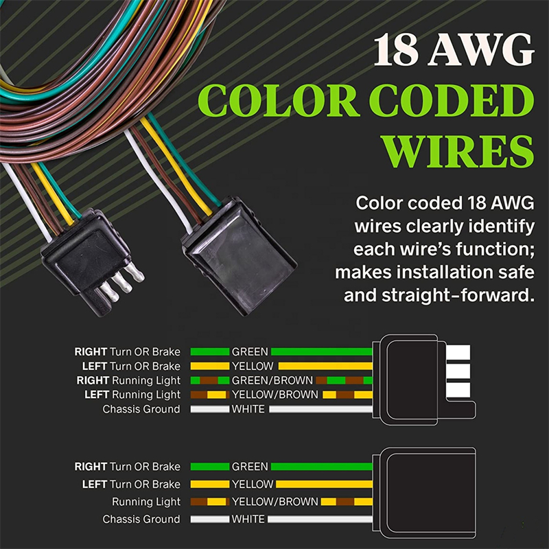 4 way trailer wire harness