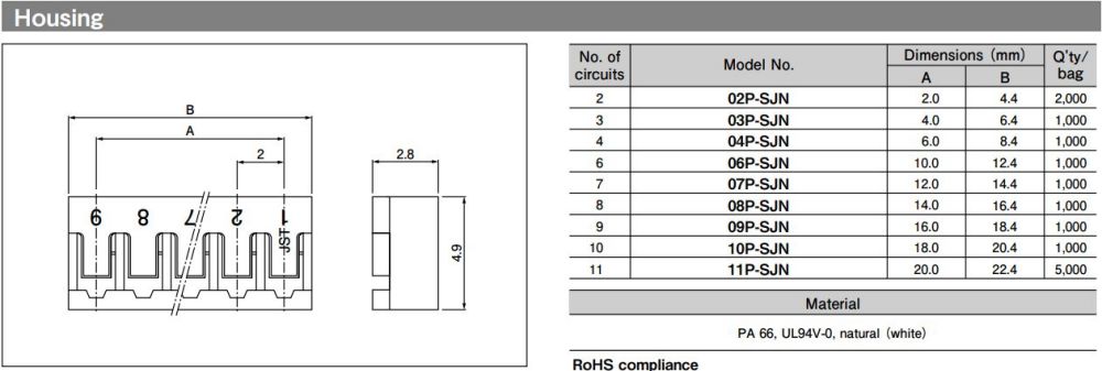 JST SJN connector