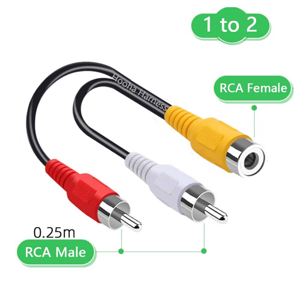1 RCA female to 2 RCA male