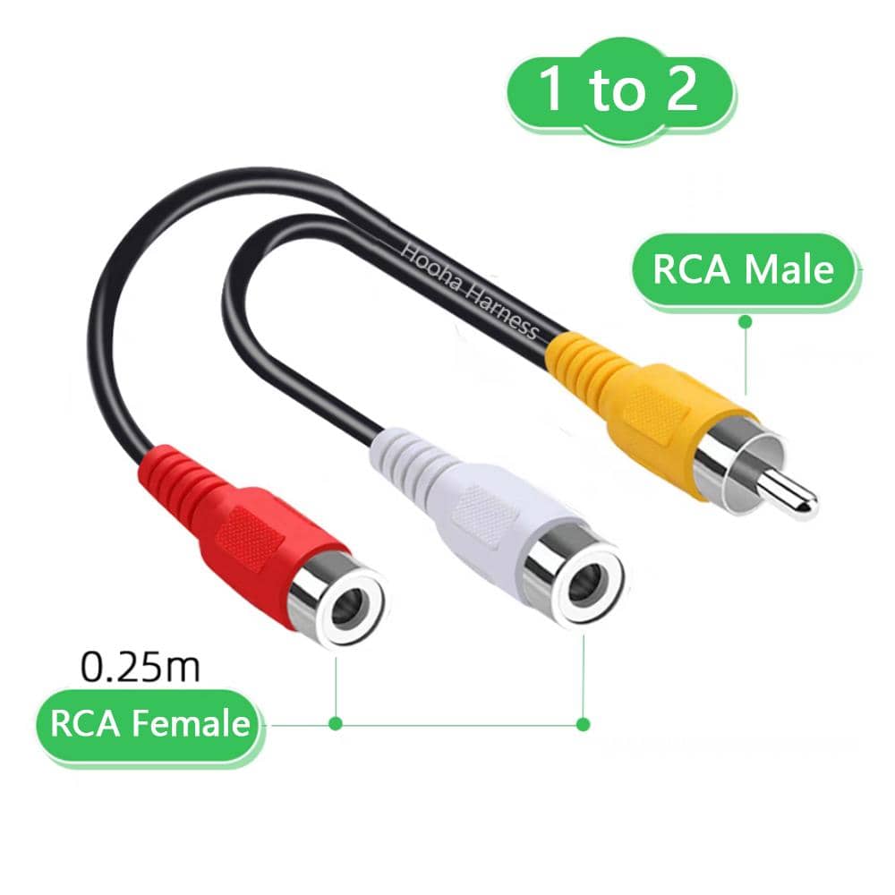 1 RCA male to 2 RCA female