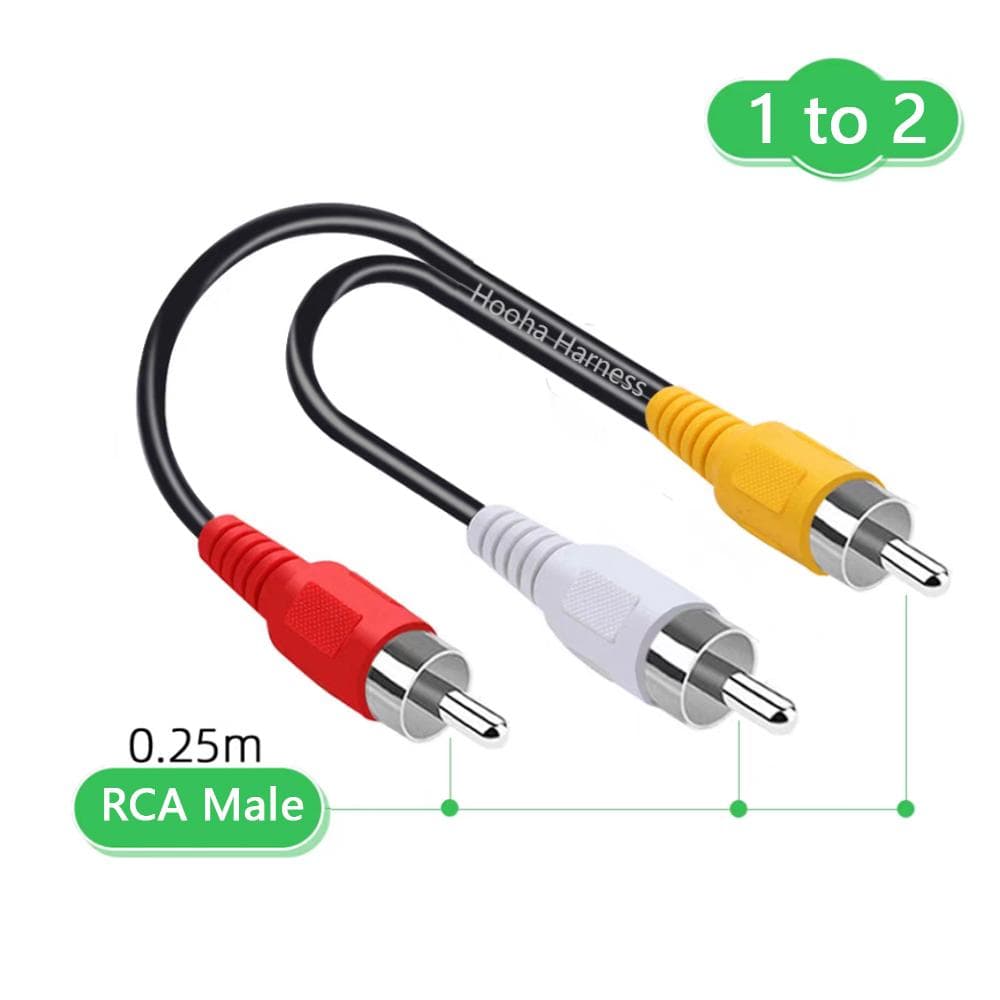 1 RCA male to 2 RCA male