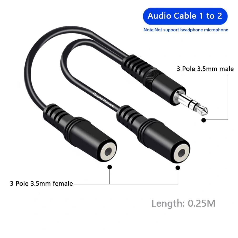 3.5mm male to 2 3.5mm female
