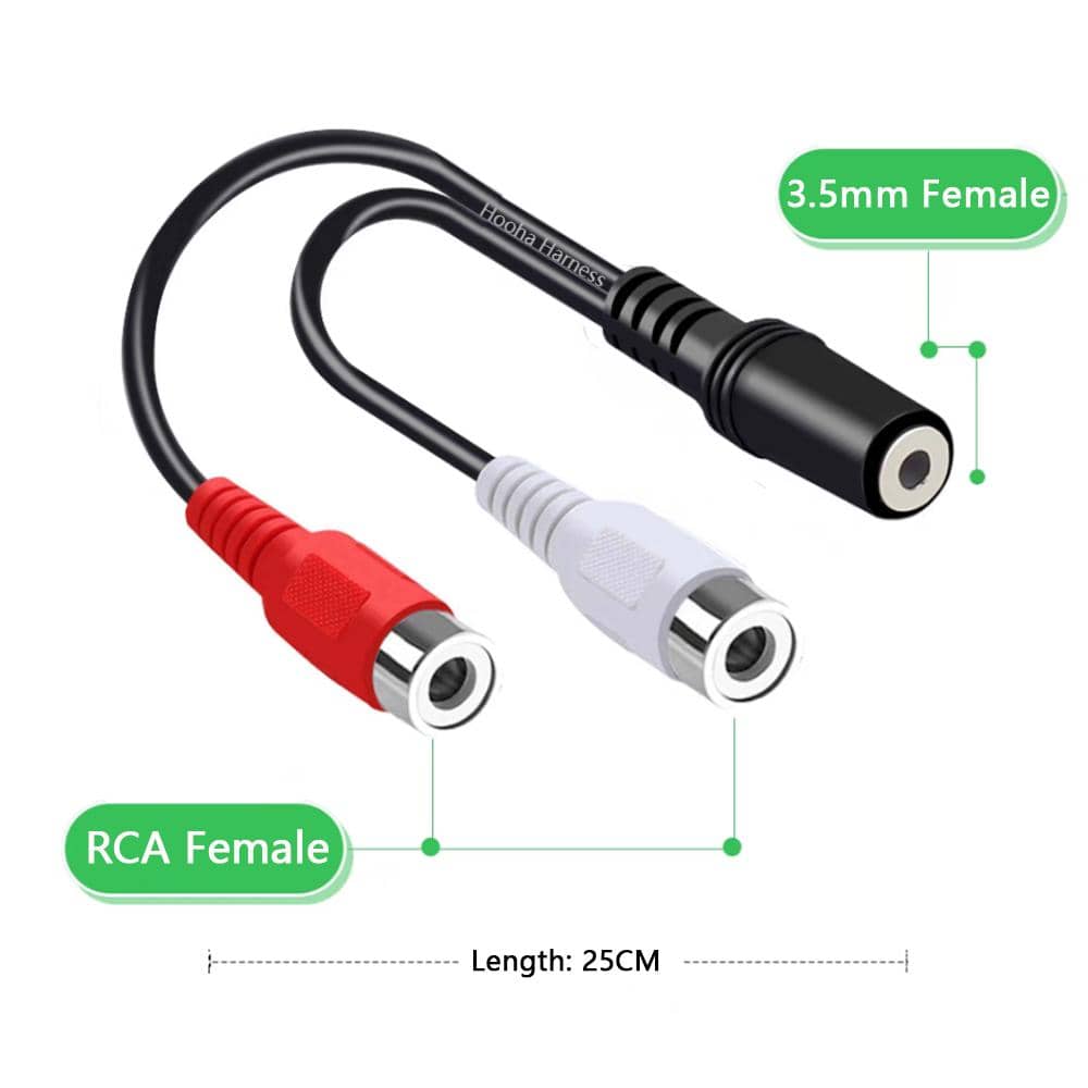3.5mm female to 2 RCA female