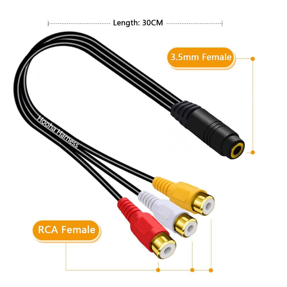 3.5mm female to 3 RCA female