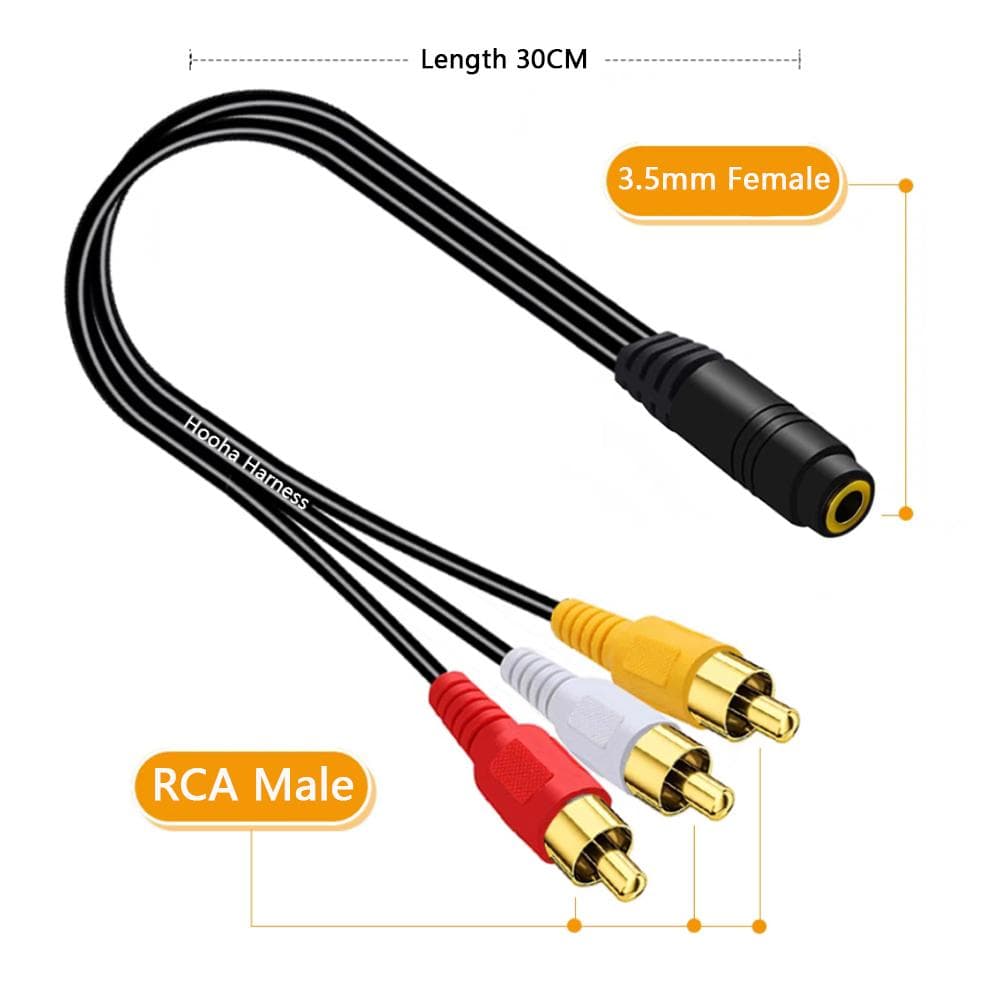 3.5mm female to 3 RCA male