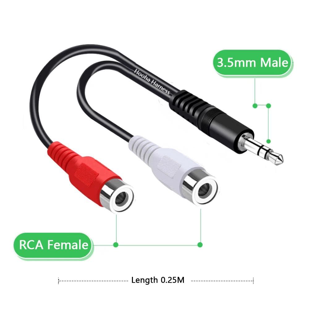 3.5mm male to 2 RCA female