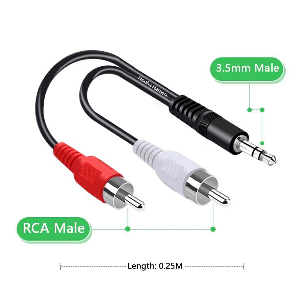 3.5mm male to 2 RCA male
