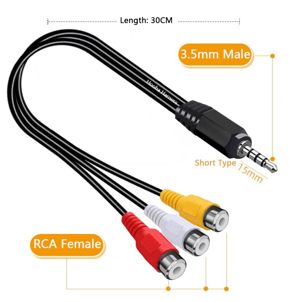 3.5mm male to 3 RCA female
