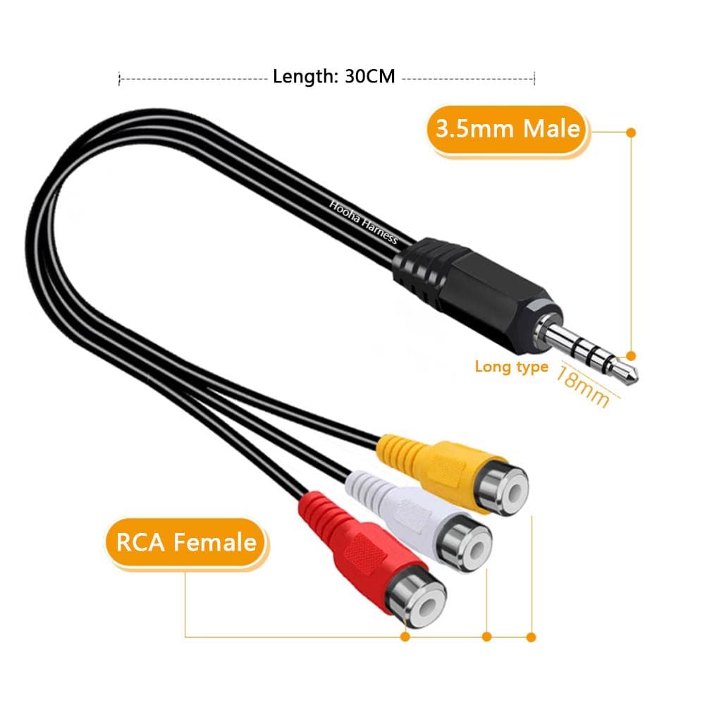 3.5mm male to 3 RCA female