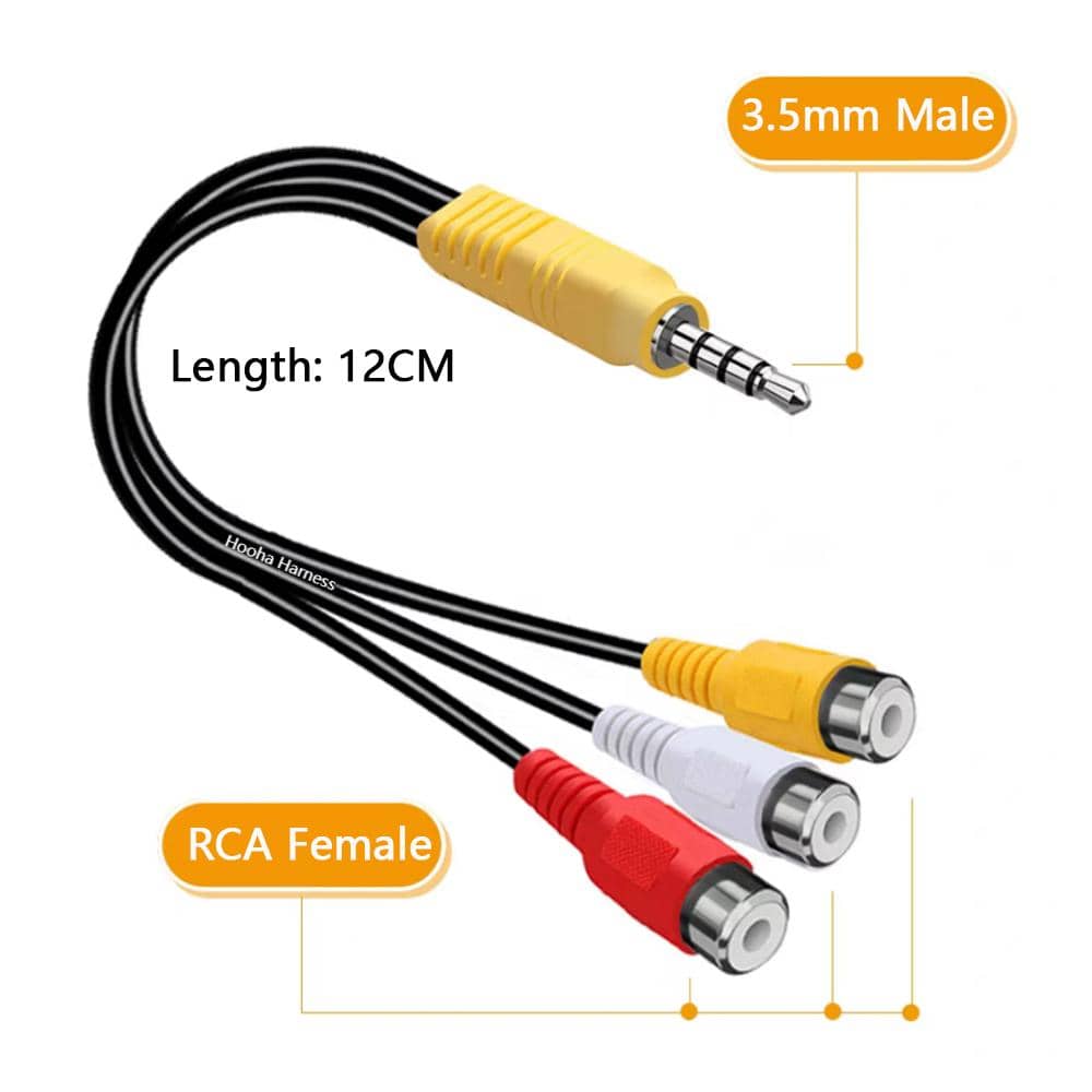 3.5mm male to 3 RCA female