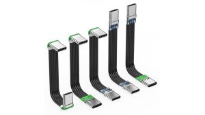 Type-C Cable, Male-to-Male and Male-to-Female Flat Silicone Cable