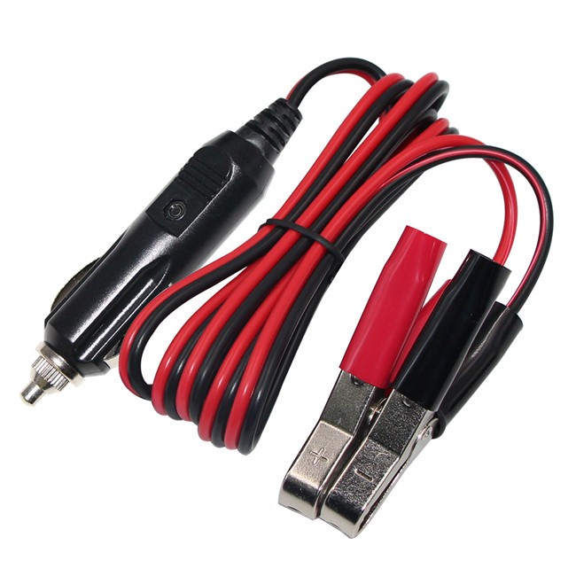 car charger plug to alligator clip battery cable