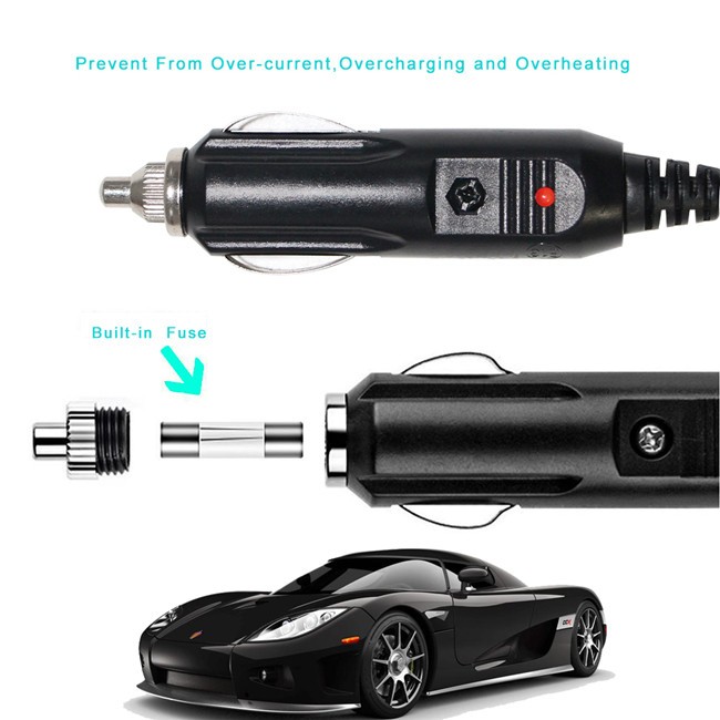 car charger plug to alligator clip battery cable