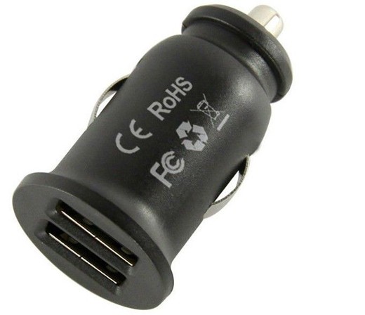 12V car charger with single/dual USB port