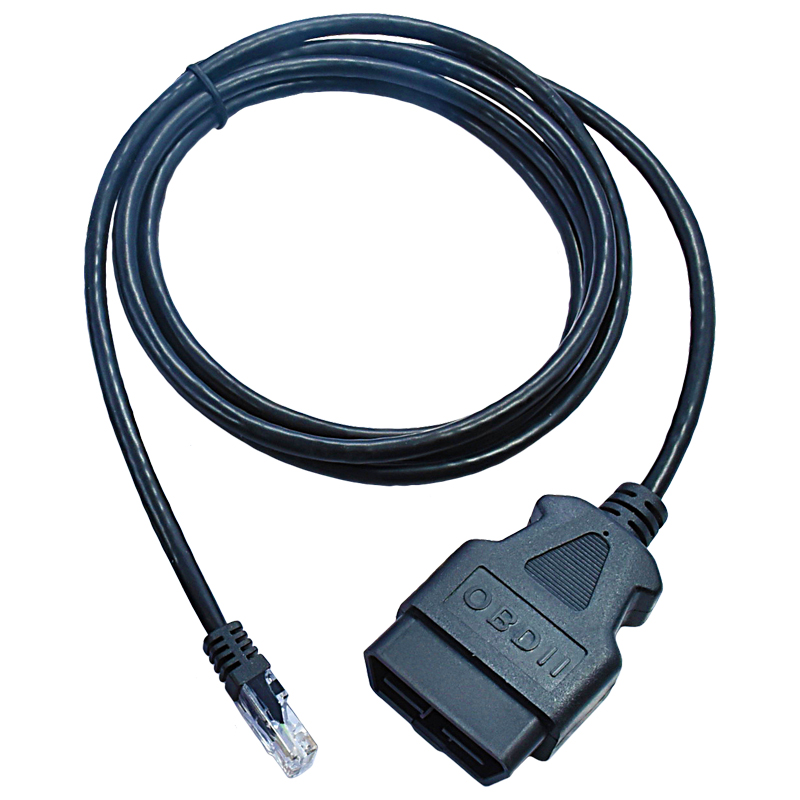 OBD II male plug to RJ45 plug cable