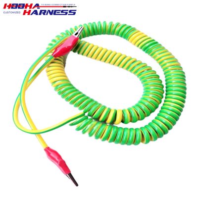 PU coating colorful elastic coil cord flexible spring sipral cable for Industrial automation machinery equipment 