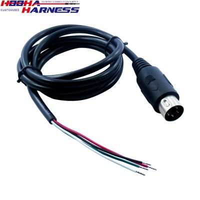 4 Pin Din male Plug to free end Video extension Cable