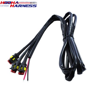 AMP SUPERSEAL 1.5 SERIES 2P 3 leads 282080-1 3 in 1 extension wire harness