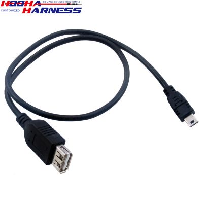 USB A type 2.0 female to mini USB male plug charge cable Data Cable for PC Mobile Phone Car Audio Tablet Music Player