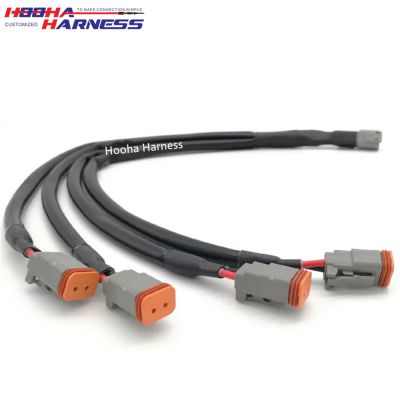 Custom Deutsch connector DT 2p 1 to 4 wiring harness